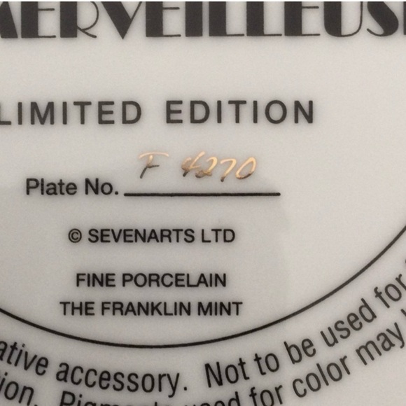 House of Ert’e Fine Porcelain The Franklin Mint La Merveilleuse  Art Plate - Picture 3 of 6